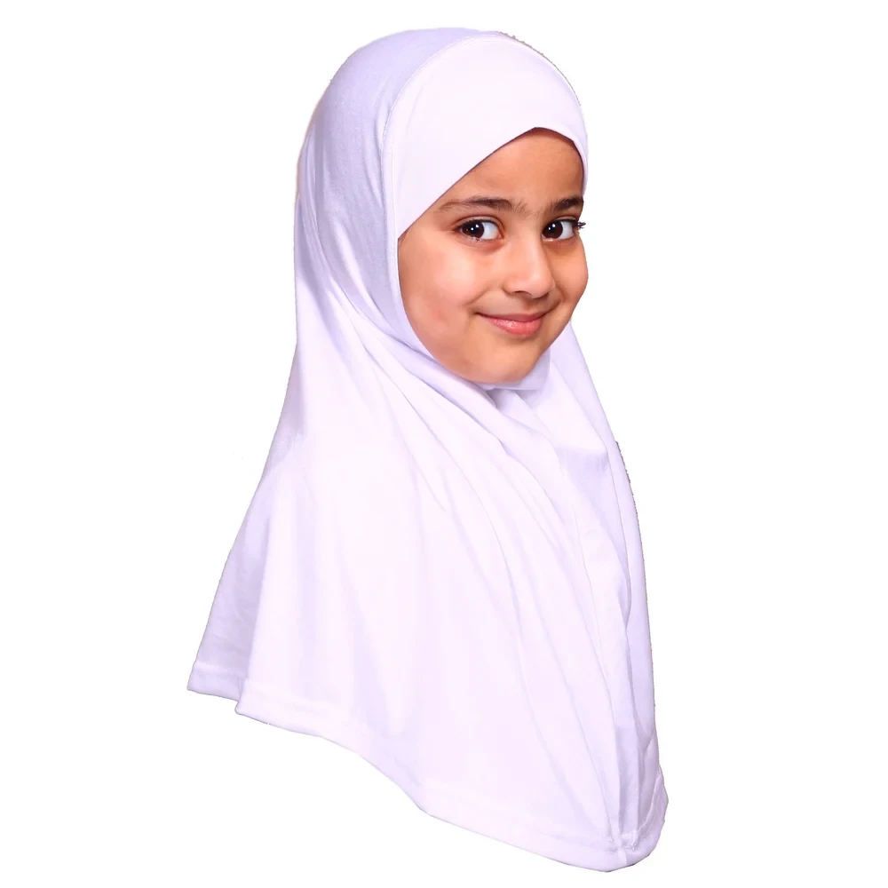 White Islamic Hijab for Girls