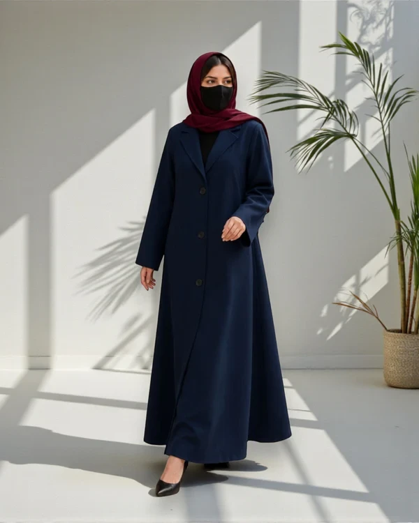 Coat Abaya With Lapel Collar